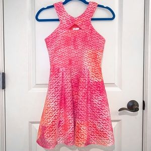 Sally Miller girls fit flare pink orange dress